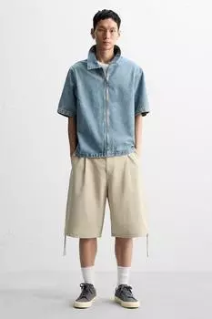 Кожаные кроссовки ZARA, синий