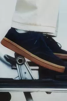 Кожаные кроссовки ZARA, темно-синий