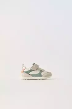 Кожаные кроссовки ZARA, зеленый