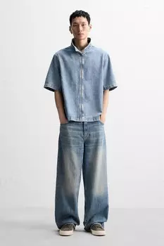 Кожаные кроссовки ZARA, зеленый