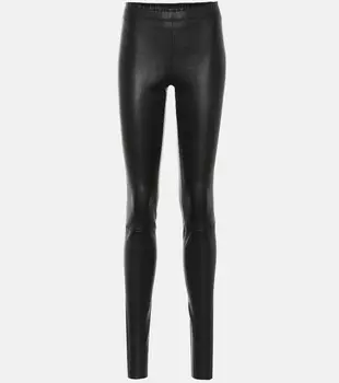 Кожаные леггинсы Carolyn STOULS, черный