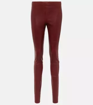 Кожаные леггинсы Carolyn STOULS, красный
