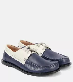 Кожаные лодочные Campo Loewe, Navy/White