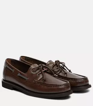 Кожаные лодочные Monili Brunello Cucinelli, Corvino