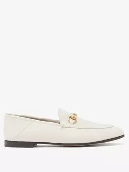 Кожаные лоферы brixton на складном каблуке Gucci, белый