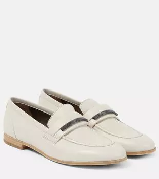 Кожаные лоферы Brunello Cucinelli, зеленый