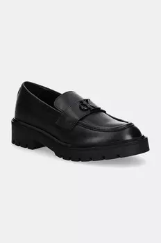 Кожаные лоферы Calvin Klein Jeans FLATFORM LOAFER HW MG LTH, черный