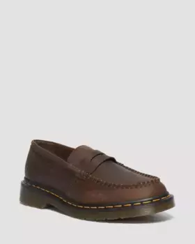 Кожаные лоферы Dr. Martens Penton Crazy Horse, цвет Dark Brown — Crazy Horse