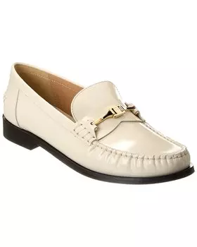 Кожаные лоферы Ferragamo New Vara с цепочкой Salvatore Ferragamo, белый