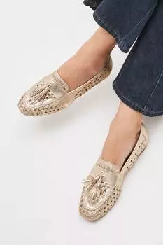 Кожаные лоферы Forever Comfort с тканым узором Next, желтый