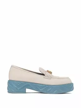 Кожаные лоферы GG Gucci, белый