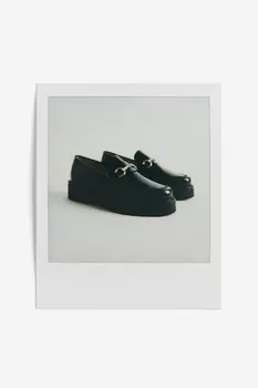 Кожаные лоферы H&M, черный