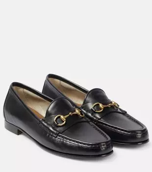 Кожаные лоферы Horsebit 1953 года Gucci, черный