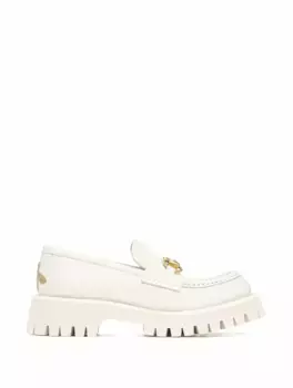 Кожаные лоферы Horsebit Gucci, белый