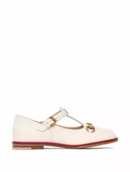 Кожаные лоферы Horsebit Gucci, бежевый