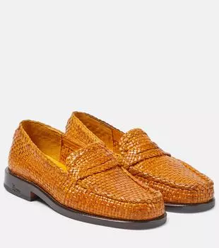 Кожаные лоферы Marni, оранжевый