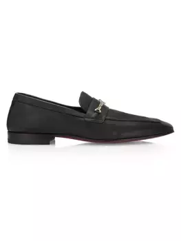 Кожаные лоферы MJ Moc с цепочками Christian Louboutin, черный