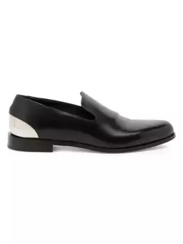 Кожаные лоферы на металлическом каблуке Alexander Mcqueen, цвет black silver