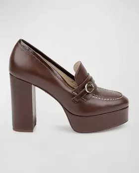 Кожаные лоферы на платформе Lola DEE OCLEPPO, цвет Chocholate Leather