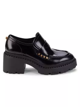 Кожаные лоферы на платформе Nelson с заклепками Ash, черный