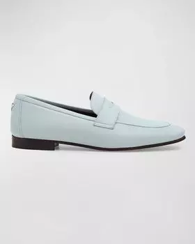Кожаные лоферы на плоской подошве Bougeotte, цвет Light Blue