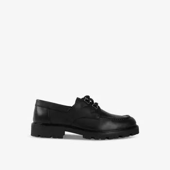 Кожаные лоферы на шнуровке с зубчатой подошвой The Kooples, черный