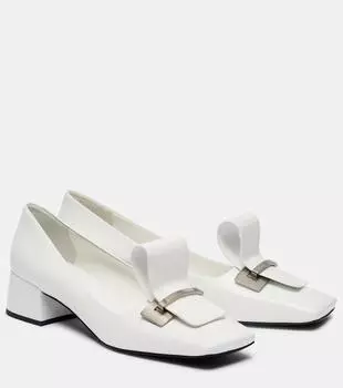 Кожаные лоферы Prada, белый