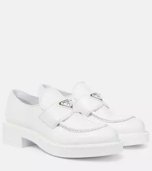 Кожаные лоферы Prada, белый
