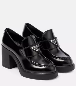 Кожаные лоферы Prada, черный