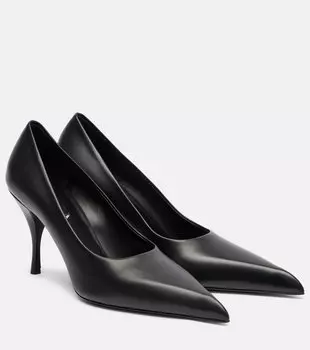 Кожаные лоферы Prada, черный