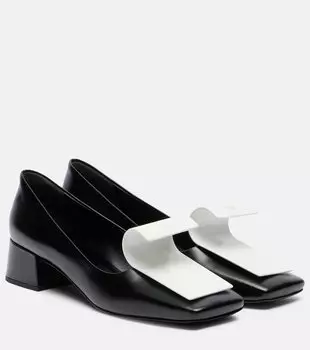 Кожаные лоферы Prada, Nero+Bianco