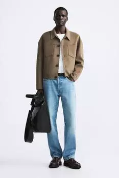 Кожаные лоферы с кистками ZARA, коричневый