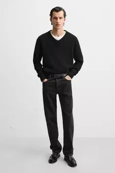 Кожаные лоферы с кисточками ZARA, черный