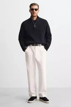 Кожаные лоферы с кисточками ZARA, синий