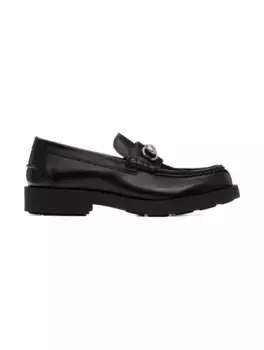 Кожаные лоферы с пряжкой Horsebit Gucci, черный