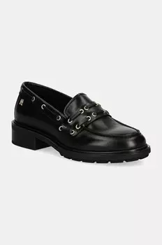 Кожаные лоферы Tommy Hilfiger NAUTICAL LEATHER LEATHER LOAFER, черный