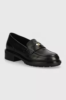 Кожаные лоферы Tommy Hilfiger TH PENNY LOAFER, черный