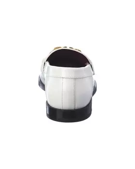 Кожаные лоферы Valentino с логотипом, белый