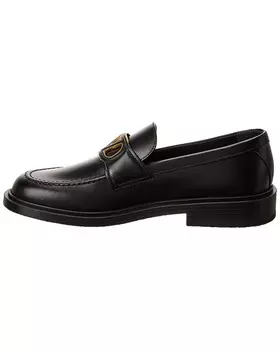 Кожаные лоферы Valentino с логотипом, черный