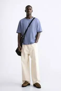 Кожаные лоферы ZARA, бежевый