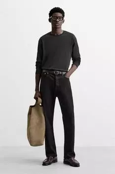 Кожаные лоферы ZARA, бордовый красный
