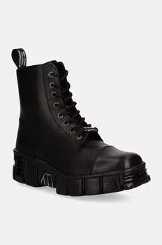 Кожаные мешки CRUST NEGRO + TOWER CASCO NEGRO New Rock, черный