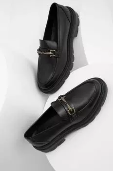 Кожаные мокасины Answear Lab, черный