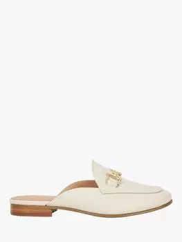 Кожаные мокасины без спинки с блестящей отделкой в виде трензеля Dune, экрю