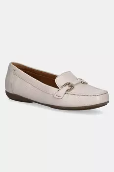 Кожаные мокасины D ANNYTAH MOC Geox, бежевый