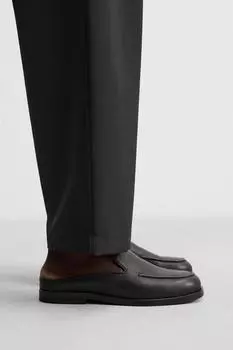 Кожаные мокасины для мула ZARA, черный
