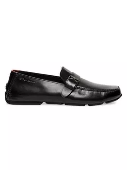 Кожаные мокасины для вождения Santoni, черный