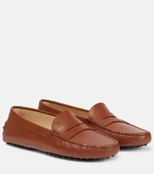 Кожаные мокасины Gommino Tod's, коричневый