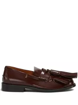 Кожаные мокасины Marni, красный