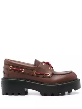 Кожаные мокасины Miu Miu, коричневый